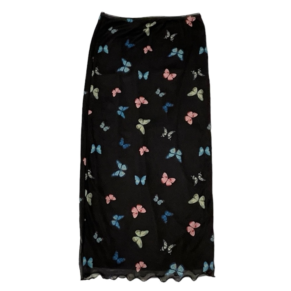 Elodie Butterfly Print Mesh Skirt Black | Size S | NWT